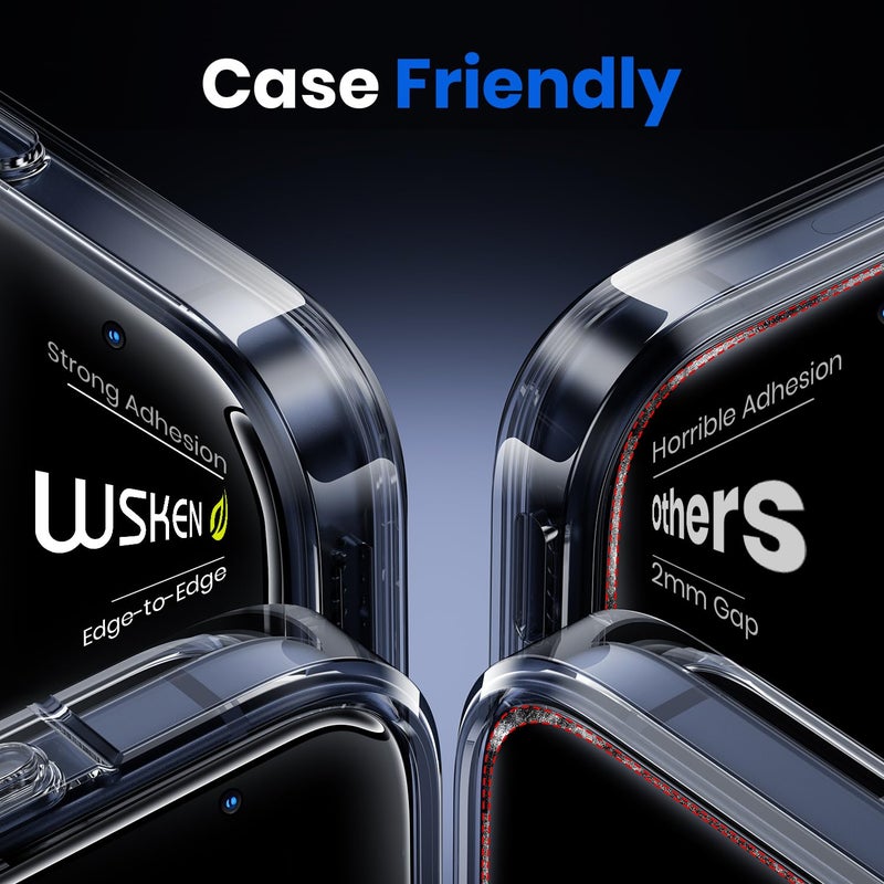 WSKEN for iPhone 17 Pro Max Privacy Screen Protector - 3D Full Coverage, 24Â° Anti Spy & Auto Installation Full Edge Coverage Case Friendly Fit Tempered Glass Screen Protector 17 ProMax - Image 3