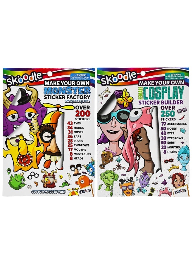 SKOODLE Female Cosplay Sticker Builder | Make Your Own Sticker |  Art & Craft kit | Fun Activity For Kids | Age 3+ - Image 2