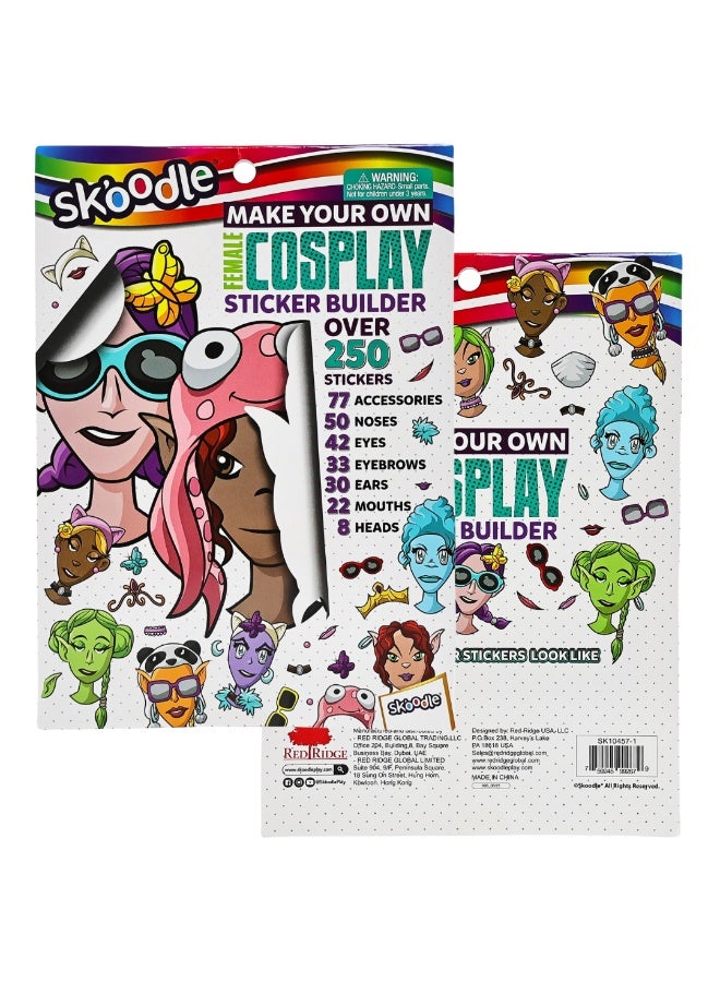 SKOODLE Female Cosplay Sticker Builder | Make Your Own Sticker |  Art & Craft kit | Fun Activity For Kids | Age 3+ - Image 4