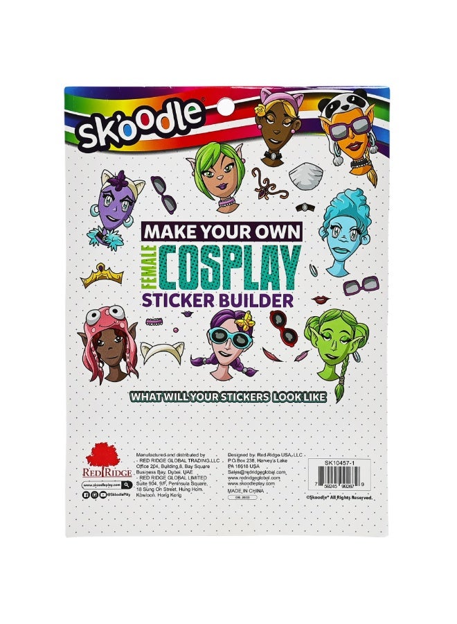 SKOODLE Female Cosplay Sticker Builder | Make Your Own Sticker |  Art & Craft kit | Fun Activity For Kids | Age 3+ - Image 3