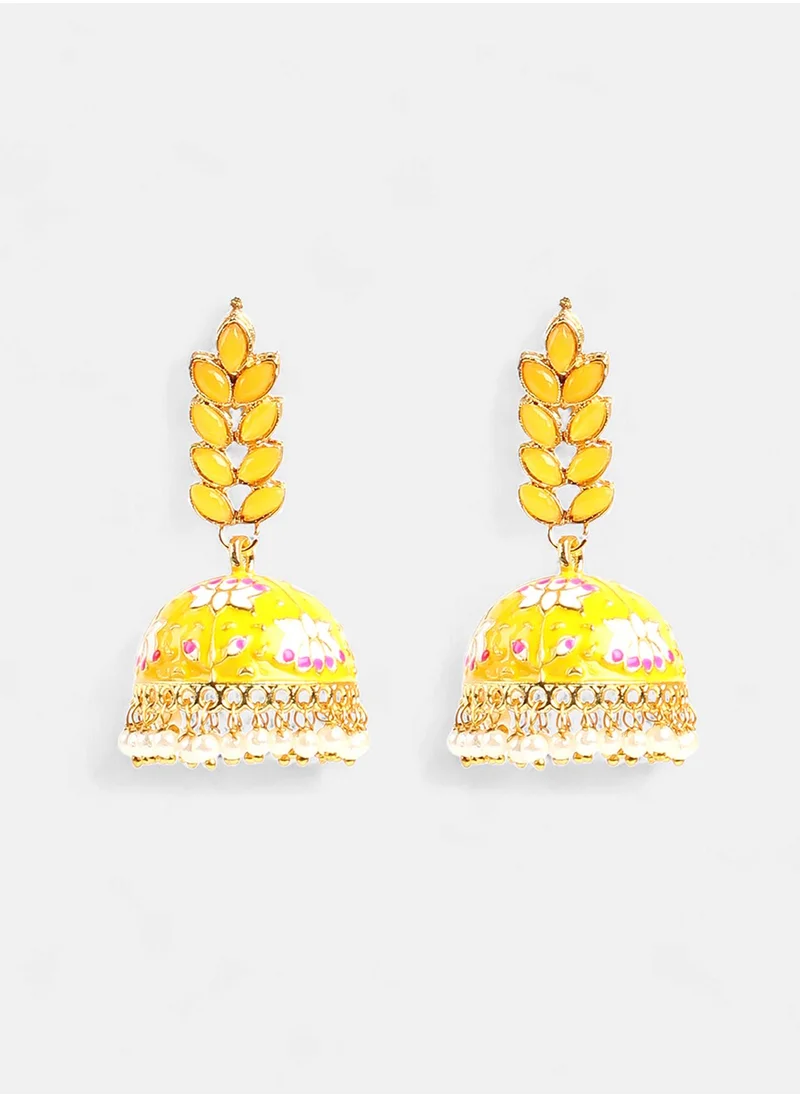 SOHI The Zohra Beaded Dome Shaped Drop Earrings