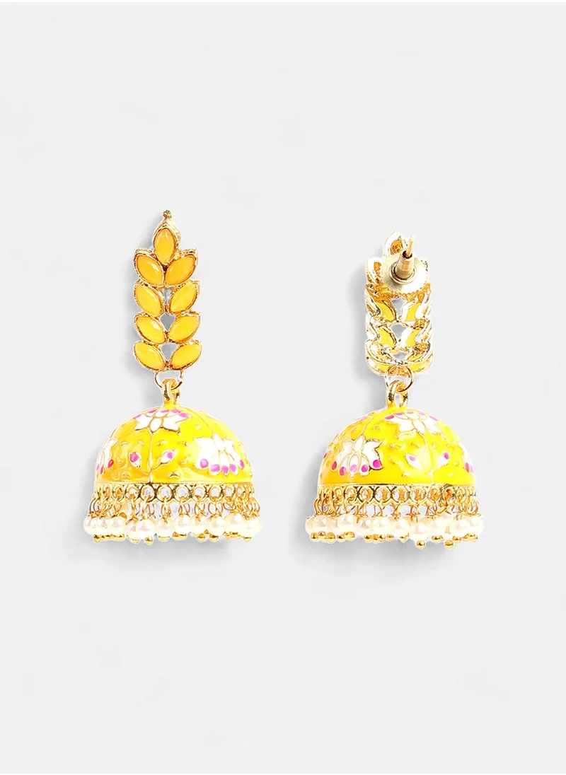SOHI The Zohra Beaded Dome Shaped Drop Earrings