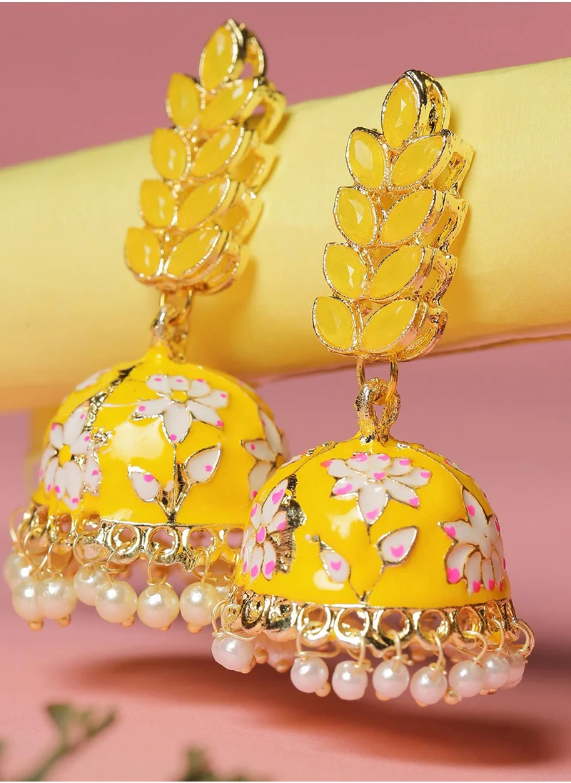 SOHI The Zohra Beaded Dome Shaped Drop Earrings