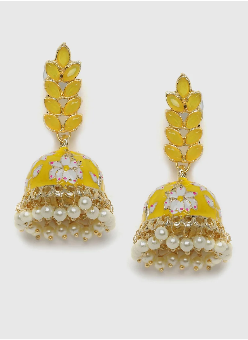 SOHI The Zohra Beaded Dome Shaped Drop Earrings