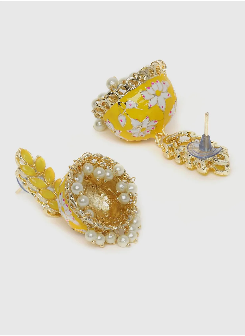 SOHI The Zohra Beaded Dome Shaped Drop Earrings