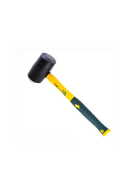 UKEN 8oz Rubber Hammer with Fiber Handle – Durable, Non-Marring Mallet for Carpentry, Construction, and DIY Projects