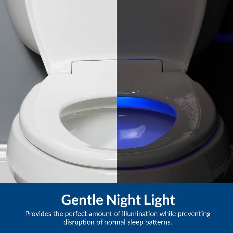 Bemis Radiance Heated Night Light Toilet Seat, Slow Close Adjustable Fit Long Lasting Plastic Seat, Elongated, White - Image 4