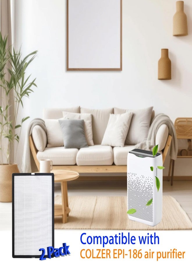 HOMFILBIT EPI-186 Replacement Filter for COLZER EPI-186 Air Purifier, H13 Ture Hepa Filter with High Efficiency Activated Carbon and Pre-filter, 2 Pack - Image 3