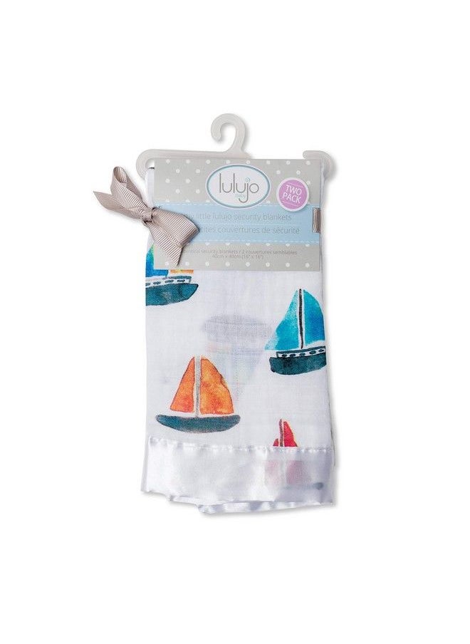 lulujo Baby Mini Muslin Cotton Silky Soft Cloths Sailboats 3Pack 28 X 28Inches  - Image 2