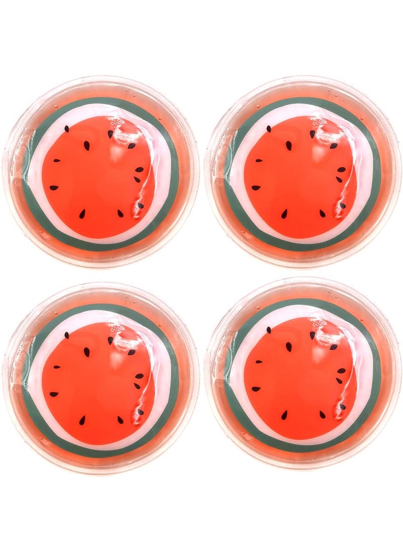 coldchill Reusable Gel Eye Ice Pack Round Eye Cold Pads Cooling Eye Masks for Eye Strain Eye Swelling Eye Redness Puffy Eyes Dark Circles Smooth Fine Lines and Eye Recover Surgery Watermelon  4PCS 