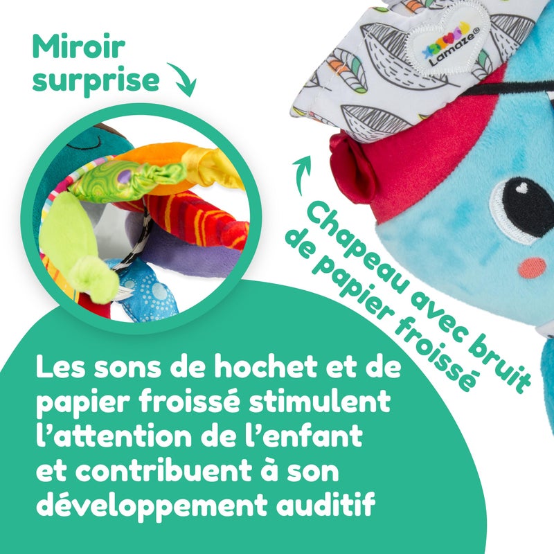 Lamaze Clip On Car Seat and Stroller Toy - Captain Calamari - Crinkle Car Seat Toys and Stroller Toys - Sensory Toys for Babies - Travel Toys for Car - Infant Toys Ages 0 Months and Up - Image 5