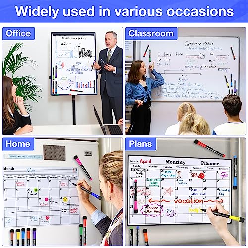 JR.WHITE Magnetic Dry Erase Markers Fine Point Tip, 12 Colors White Board Markers Dry Erase Marker with Eraser Cap, Low Odor Whiteboard Markers Thin Marking for Teachers Office School Supplies - Image 5