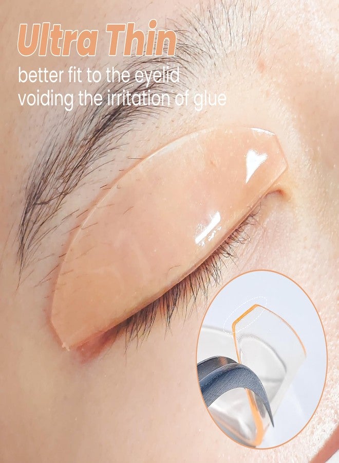 PERMANIA وسادات رفع الرموش PERMANIA لتنعيم، 4 قطع احترافية كورية لرفع الرموش ذاتية اللصق ورفيعة للغاية لمحلول التمليس رقم 1 (برتقالي) - Image 3