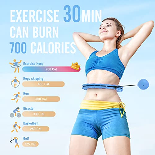 JKSHMYT Weighted Hula Circle Hoops for Adults Weight Loss, Infinity Fitness Hoop Plus Size 47 Inch, 24 Detachable Links, Exercise Hoop Suitable for Women and Beginner - Image 5