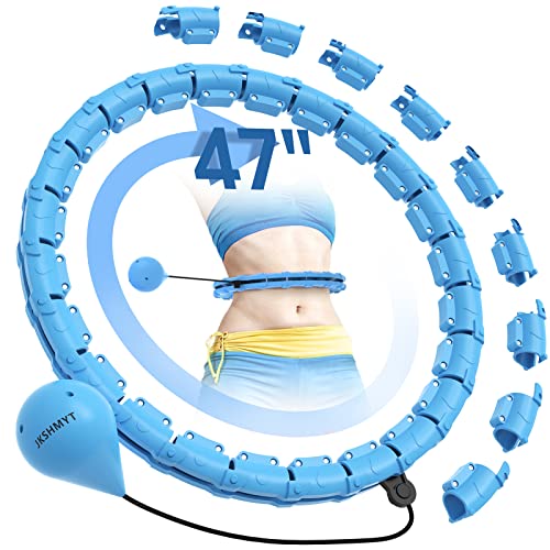 JKSHMYT Weighted Hula Circle Hoops for Adults Weight Loss, Infinity Fitness Hoop Plus Size 47 Inch, 24 Detachable Links, Exercise Hoop Suitable for Women and Beginner - Image 1