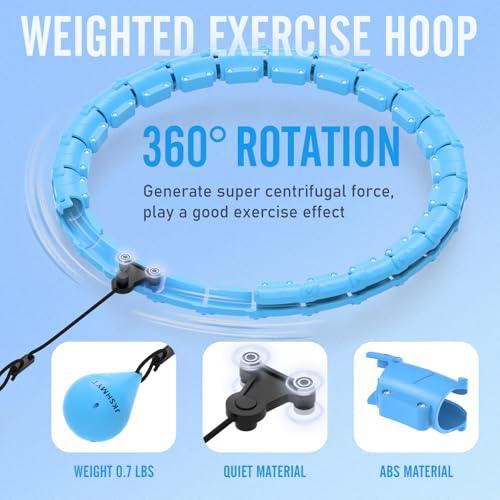 JKSHMYT Weighted Hula Circle Hoops for Adults Weight Loss, Infinity Fitness Hoop Plus Size 47 Inch, 24 Detachable Links, Exercise Hoop Suitable for Women and Beginner - Image 3