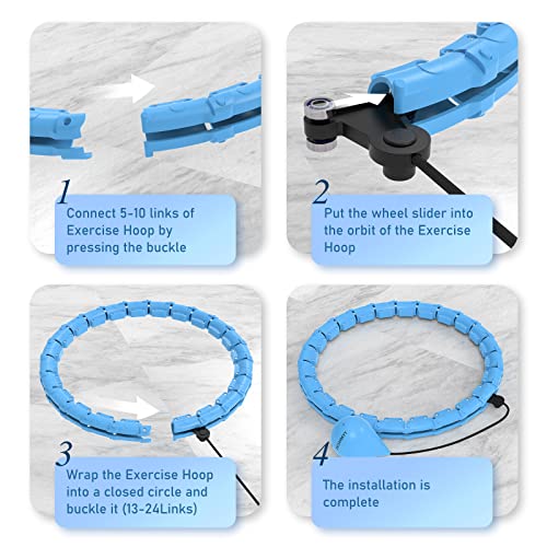 JKSHMYT Weighted Hula Circle Hoops for Adults Weight Loss, Infinity Fitness Hoop Plus Size 47 Inch, 24 Detachable Links, Exercise Hoop Suitable for Women and Beginner - Image 4