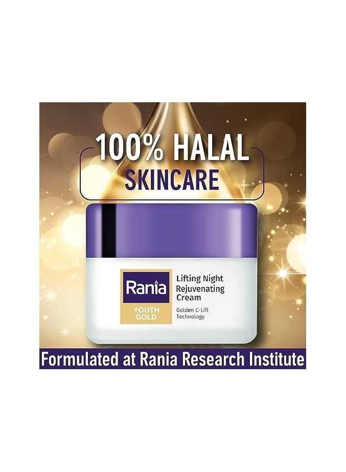 Rania Youth Gold Lifting Night Rejuvenating Cream with Vitamin C   45G - Image 3