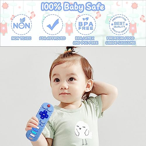 YAPROMO Baby Teething Toys,Reomte Teether Toys, Silicone Chew Toy for Babies 18+ Months, Remote Control Shape Teething Toys, Early Educational Toy BPA Free & Refrigerator Safe (Beige) - Image 3