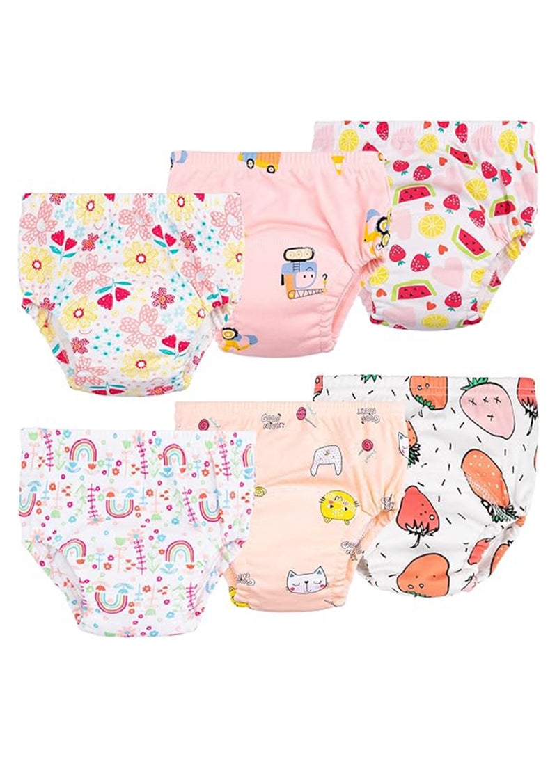 NNEWVANTE سراويل تدريب الحمام للأولاد والبنات، 6 عبوات سراويل تدريب قابلة لإعادة الاستخدام للأطفال الرضع، ناعمة وقابلة للغسل (م) - Image 1