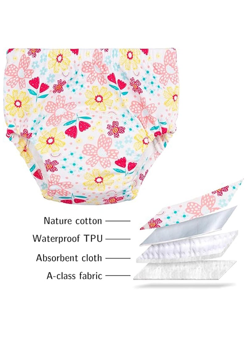 NNEWVANTE سراويل تدريب الحمام للأولاد والبنات، 6 عبوات سراويل تدريب قابلة لإعادة الاستخدام للأطفال الرضع، ناعمة وقابلة للغسل (م) - Image 4