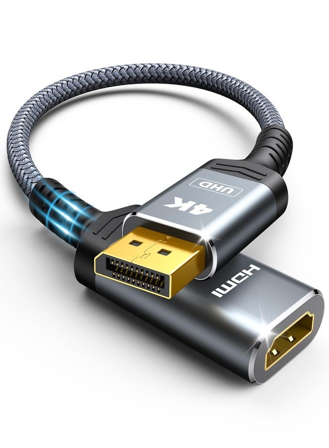 Highwings 4K Display Port to HDMI Adapter, Uni-Directional DP 1.2 Computer to HDMI 2.0 Screen, DisplayPort to HDMI Adapter (Male to Female), SR Anti-Break, No Latch, for Dell HP AMD NVIDIA, Passive - Image 1