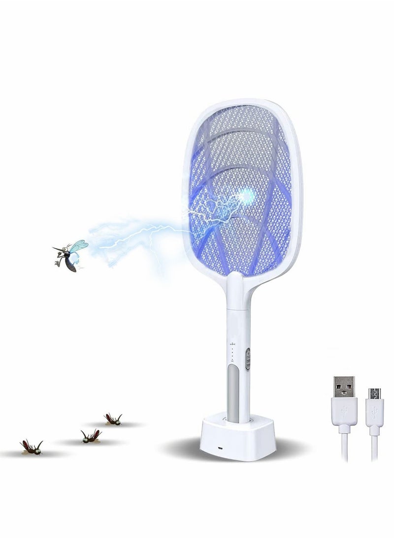 Generic - Electric Fly Swatter Racket & Mosquito Zapper - High Duty 3,000 Volt Bug Killer USB Rechargeable Indoor Safe - Image 1