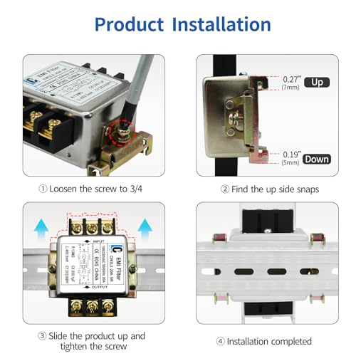 LCLCTC 120V Power EMI line filte,Noise,Suppressor for Home Appliances,Industrial & Medical Equipment,115V/250V 20A 50/60Hz - Image 3