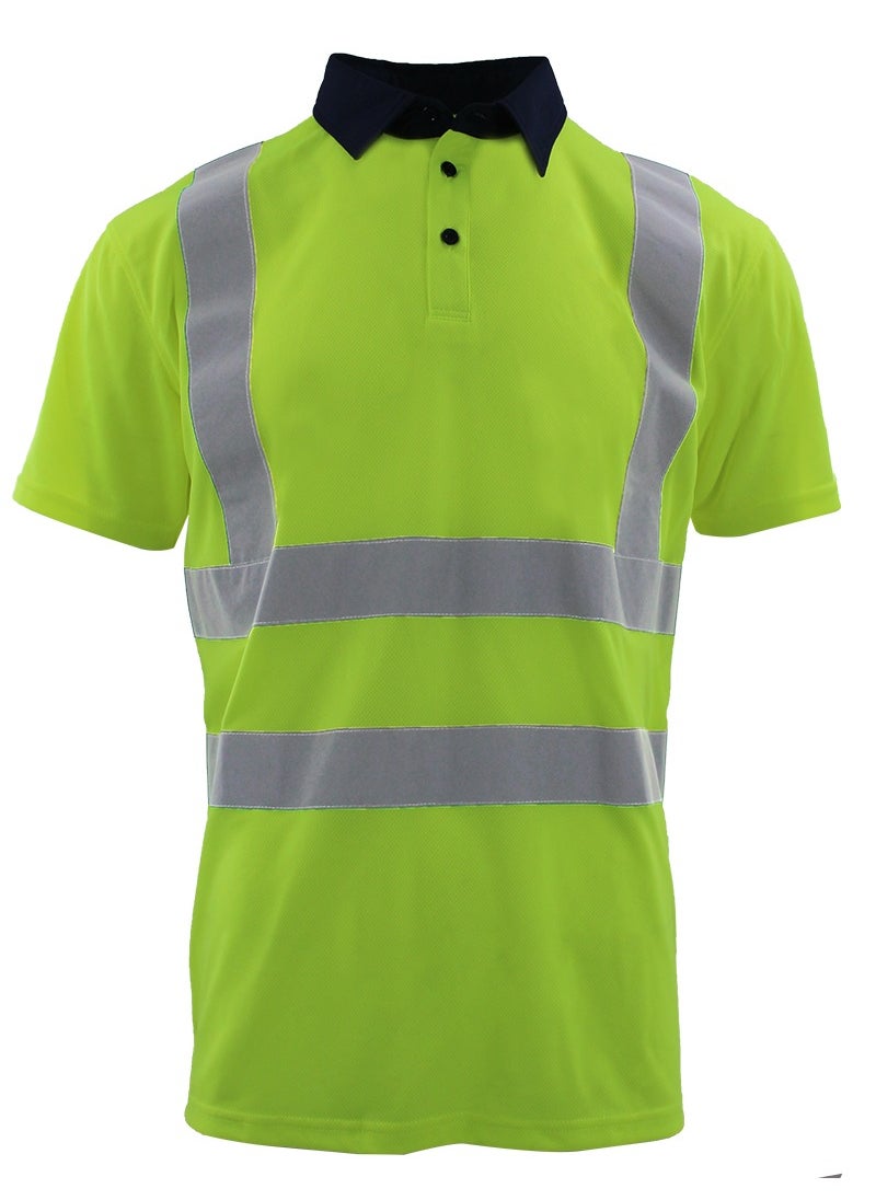 Zuolaya - High Visibility T Shirt Reflective Stripes Short Sleeve Work Shirt for Construction Safety T Shirts Green - Image 1