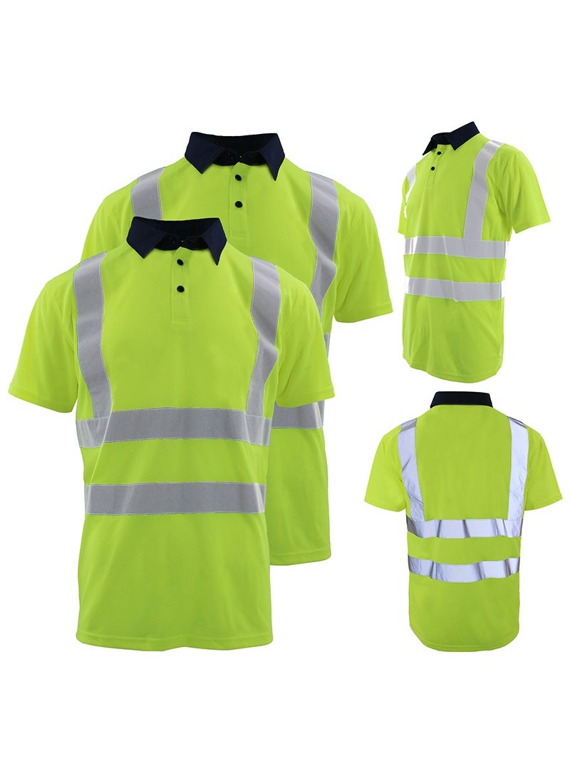 Zuolaya - High Visibility T Shirt Reflective Stripes Short Sleeve Work Shirt for Construction Safety T Shirts Green - Image 1
