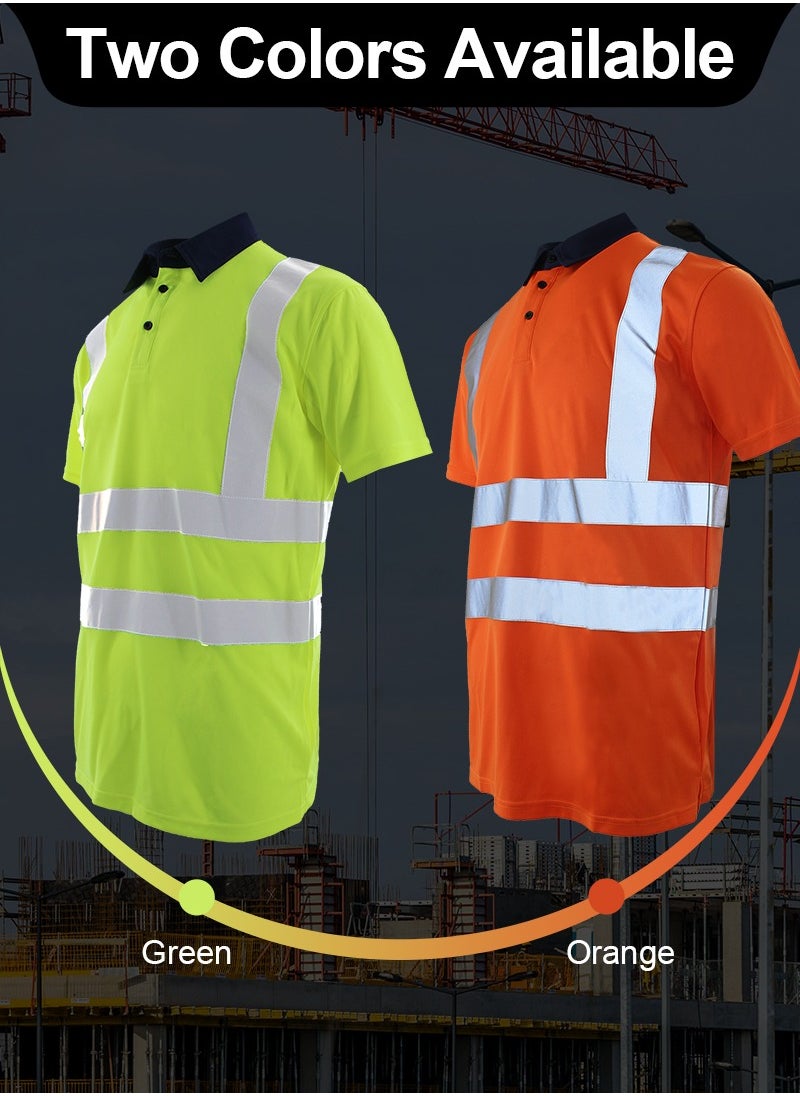 High Visibility T Shirt Reflective Stripes Short Sleeve Work Shirt for Construction Safety T Shirts Green - pzsku/ZD6DC39F62577320FEFD7Z/45/_/1722827788/f11e0a90-a349-480b-b100-caa216ddf037