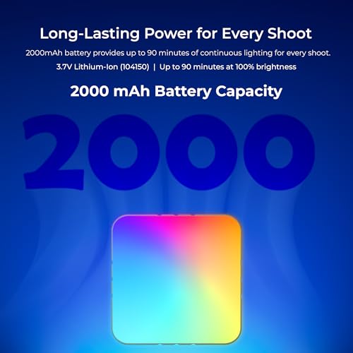 DIGITEK (LED-D11W RGB) 11W Portable Mini RGB LED Video Light with 2000mAh Battery, 21 Lighting Effects, 2500K–9900K CCT, HSI 0–360°, 120° Beam, CRI <95, 1/4" Mount, for Photography & Videography - Image 3