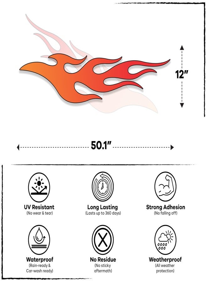 TracyArt Car Decals - Flame Car Stickers and Decals for Sport Car, SUV, Pickup Truck - Image 2