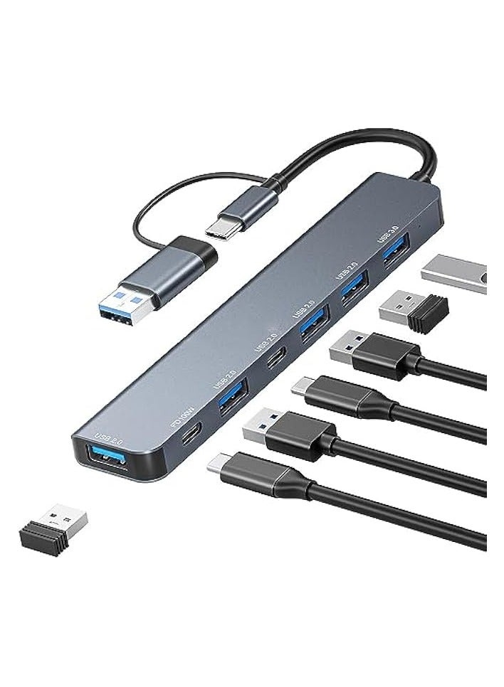 USB Hub,USB Splitter for Laptop,Multiport USB 3.0 Hub,Multi USB Port Expander,Type-c data transmission and power interface,Transfer 5 Port USB Hub Compatible with Windows,Mac,Printer,Mobile HDD