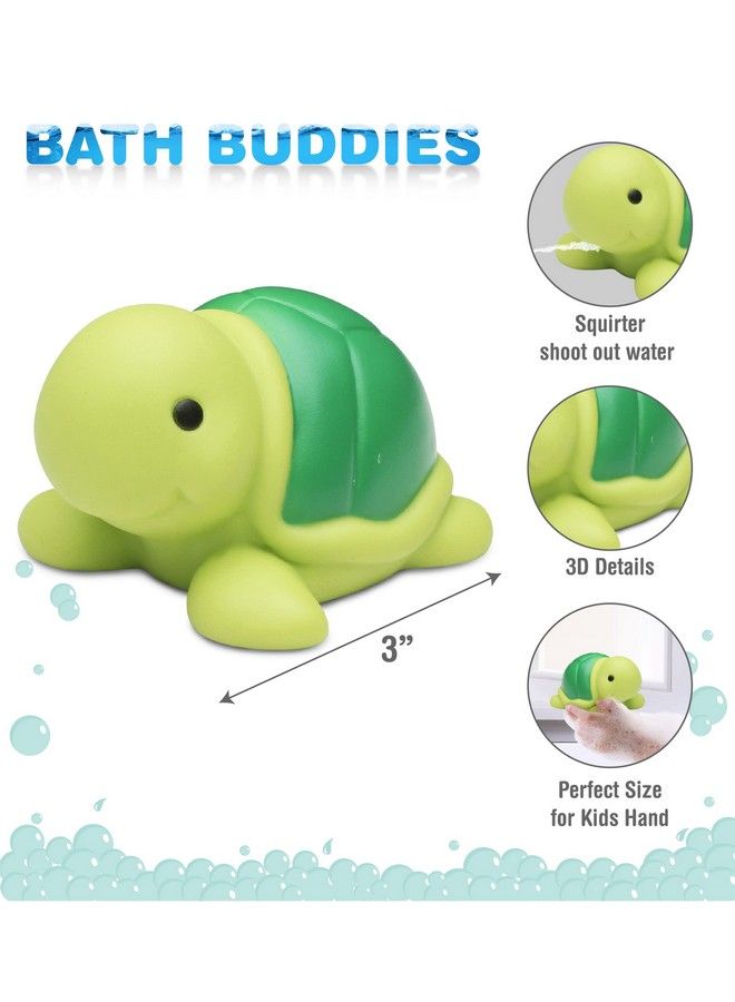 Puzzled Dollibu Sea Turtle Bath Buddy Squirter Floating Green Turtle Rubber Bath Toy Fun Water Squirting Bathtime Play For Toddlers Cute Sea Life Animal Toy - Image 3