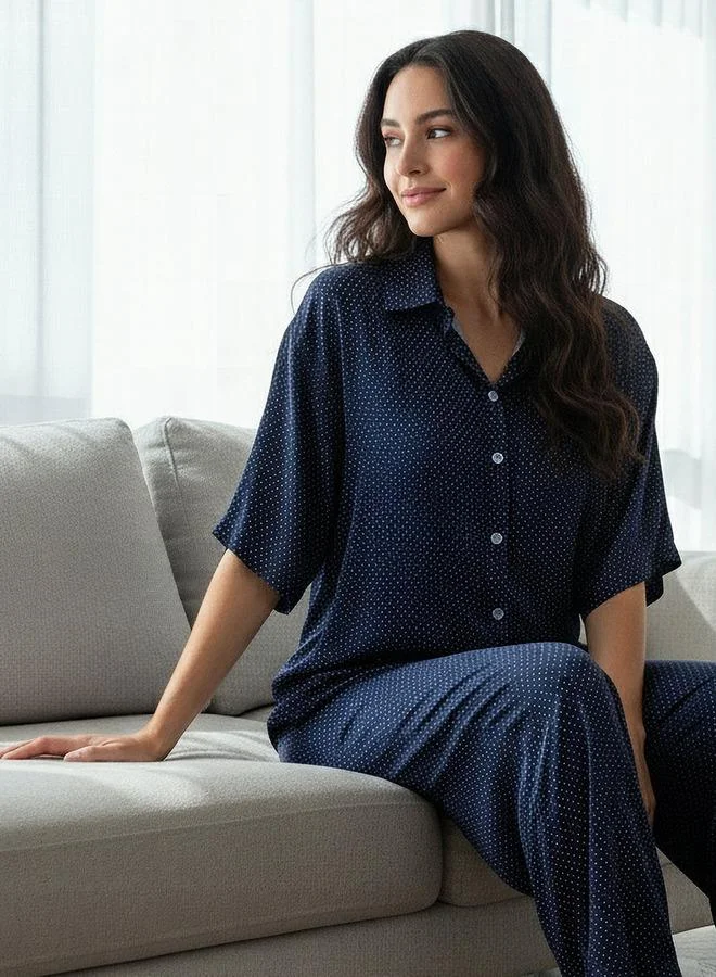 أدريا Aadaraya Pyjama Set Button-Down Shirt & Trousers