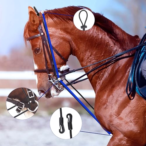 Gtainsoil Extra Long 13ft Horse Rein Elastic Neck Stretcher Adjustable Rope Bungees for Horse Training Aid Alternative to Side Reins 4 Meters - Image 5