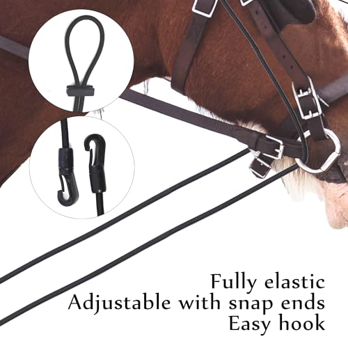 Gtainsoil Extra Long 13ft Horse Rein Elastic Neck Stretcher Adjustable Rope Bungees for Horse Training Aid Alternative to Side Reins 4 Meters - Image 3