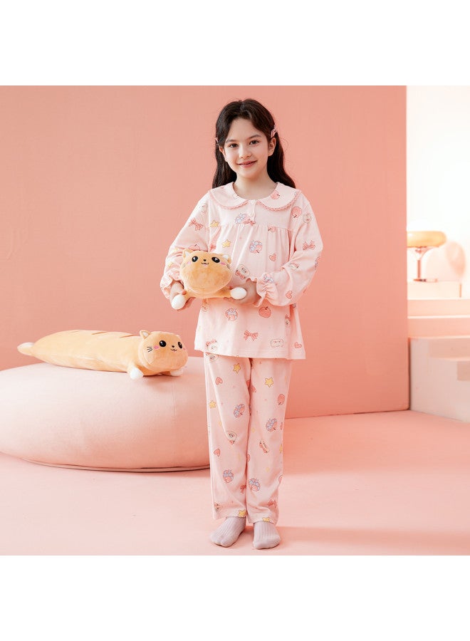 Fenton long Sleeve Pajama Set For Big Girls - 100% Pure Cotton Homewear - Image 5