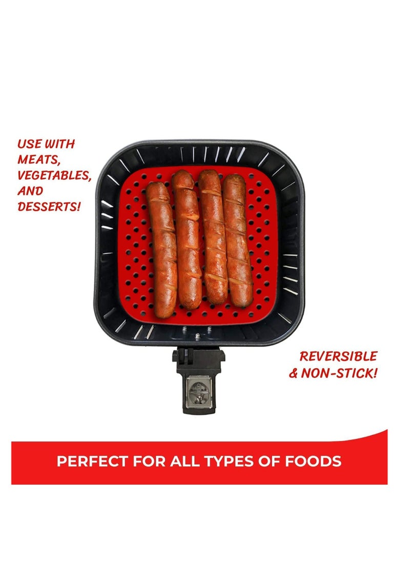 Generic - Non-Stick Silicone Air Fryer Mats Reusable Fryer Liners ¨C 7.5 Inch Square Accessories for COSORI 3.4 3.7 QT CHEFMAN BELLA PRO and MORE | BPA Free (2-Pack) - Image 1