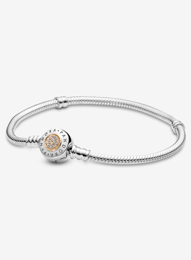 تشوميل باندورا سلسلة زركونيا الكلاسيكية الجديدة السيدات سوار الذهب والفضة 590741cz - Image 3