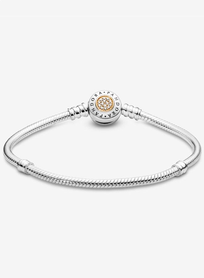 تشوميل باندورا سلسلة زركونيا الكلاسيكية الجديدة السيدات سوار الذهب والفضة 590741cz - Image 1