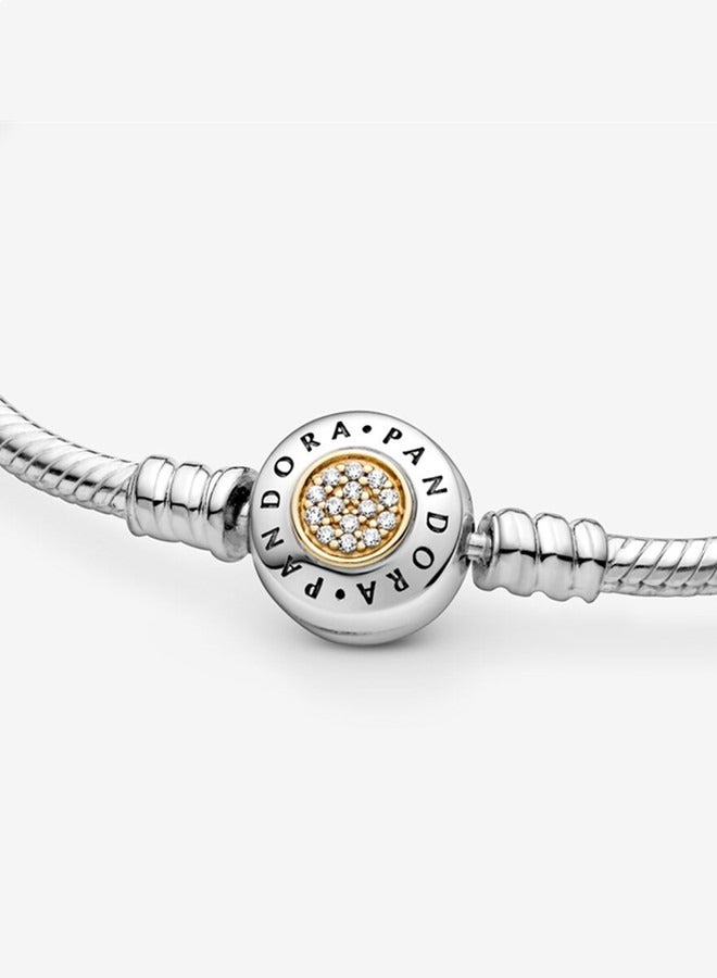تشوميل باندورا سلسلة زركونيا الكلاسيكية الجديدة السيدات سوار الذهب والفضة 590741cz - Image 4