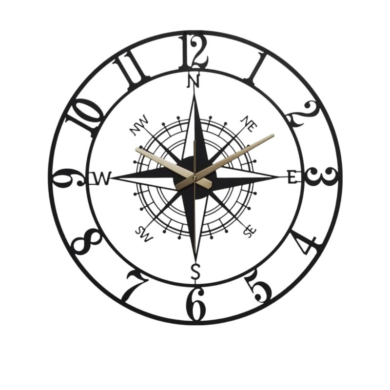 Reyox Metal Analog Wall Clock for Living Room Bedroom Wall Hanging Decor Metal SignHousewarming Gift AntiqueBig Size Black 40 CM DA37