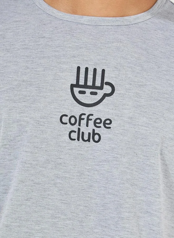 Styli Coffee Club Graphic Print T-Shirt & Solid Shorts Set