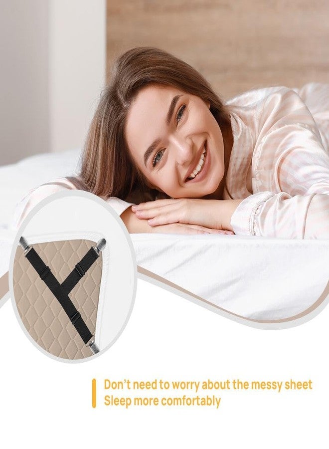 FGY Bed Sheet Straps Adjustable Elastic Fasteners with Metal Clips for Tablecloth Bedding - Image 2