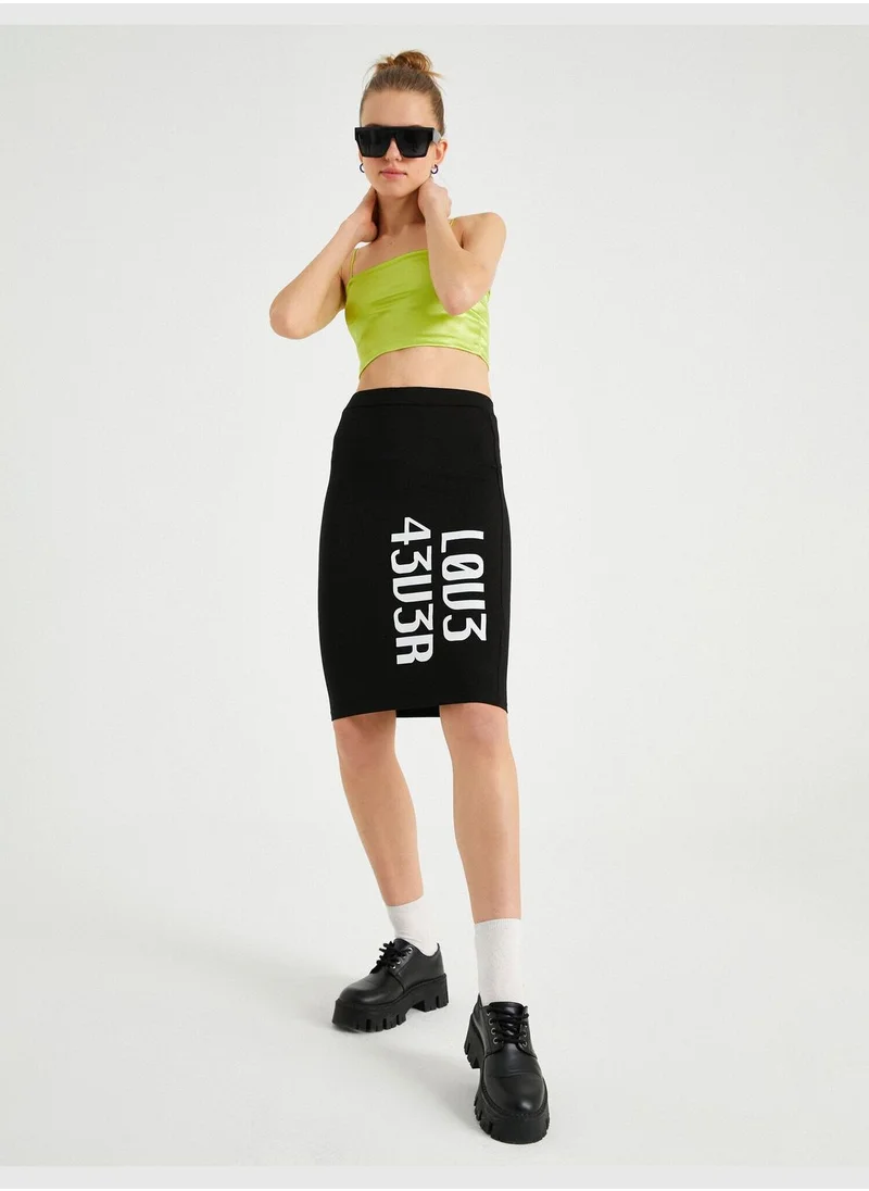 KOTON Letter Printed Skirt