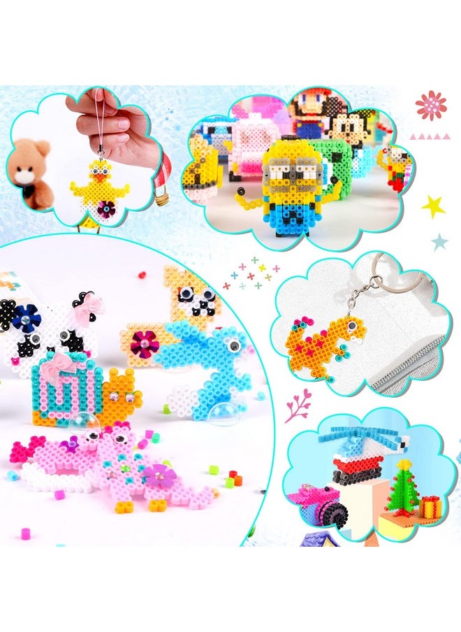 Augsun - Fuse Beads Kit For Kids 4600Pcs+ 24 Colors Crafting Melting Iron Beads Set With 2 Pegboards 15 Patterns Ironing Paper & Wiggle Eyes Accessories For Boys Girls Craft Making - Image 1