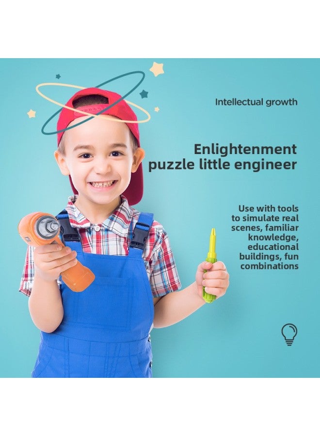 Children Twist Screws To Assemble Toy Toolbox Baby Hands-on Disassembly And Assembly Puzzle Boys Play House Toys-Color:【310 Pieces】 Large Panel Suitcase 3D Three-dimensional Plane (including Electri - Image 5