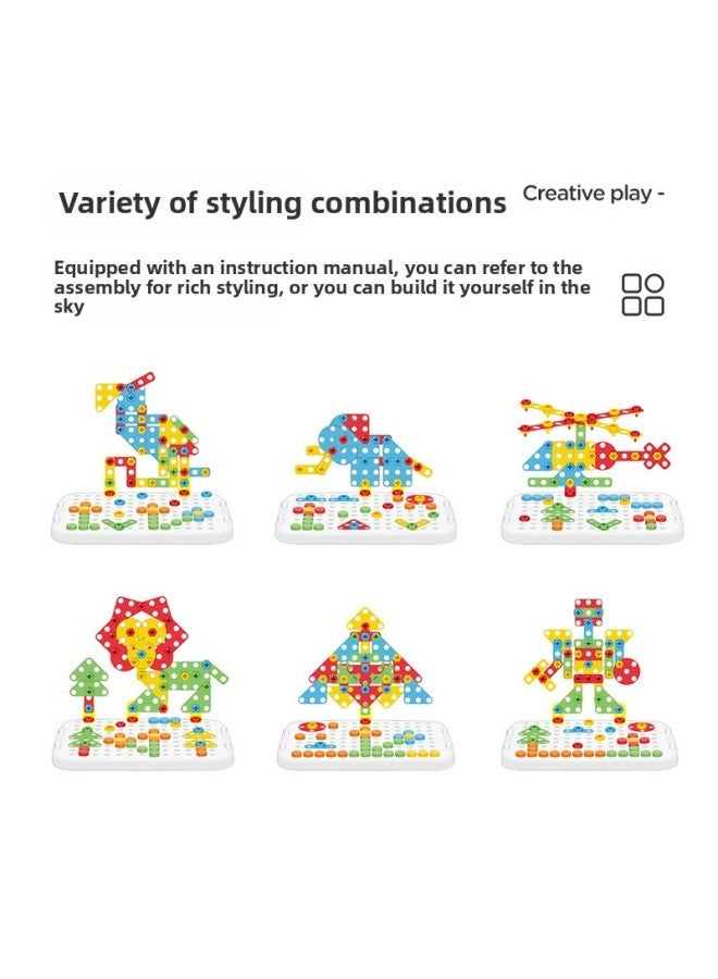 Children Twist Screws To Assemble Toy Toolbox Baby Hands-on Disassembly And Assembly Puzzle Boys Play House Toys-Color:【310 Pieces】 Large Panel Suitcase 3D Three-dimensional Plane (including Electri - Image 4